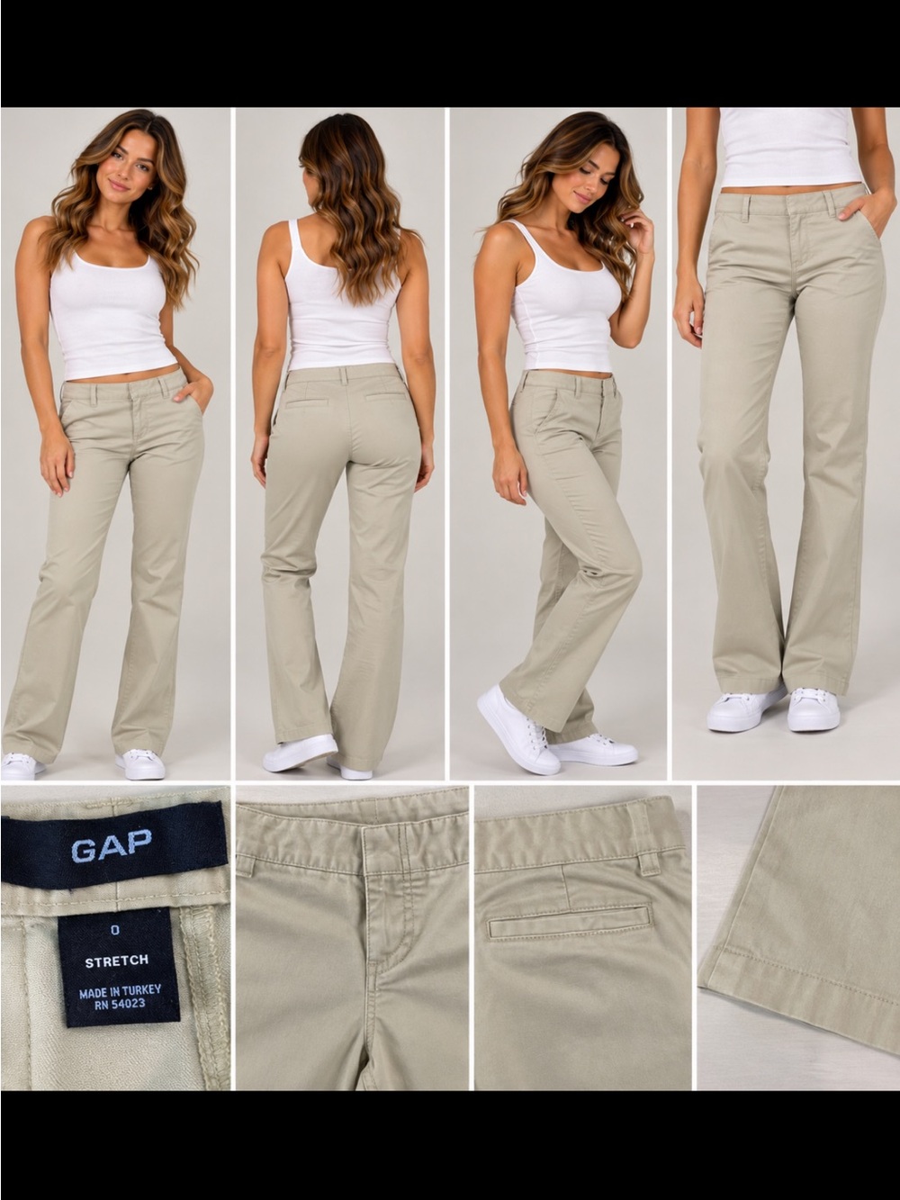 GAP Wide-Leg Pants in Light Khaki